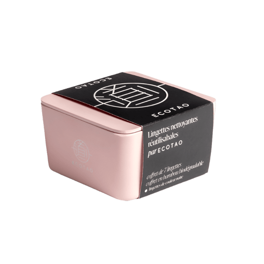 EcoTao Coffret Rose - 7 Lingettes Noires.