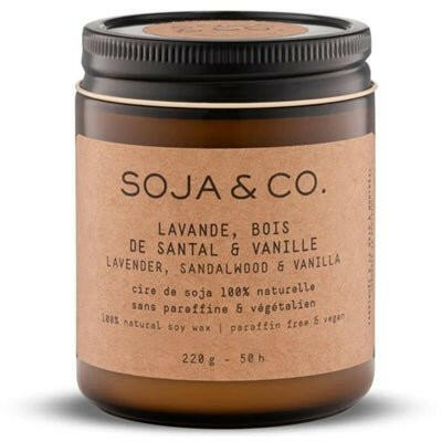SOJA&CO Bougie | Lavande, Bois de Santal & Vanille.