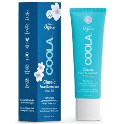 Coola Lotion Solaire Bio SPF 50 Classique Visage - Thé Blanc.