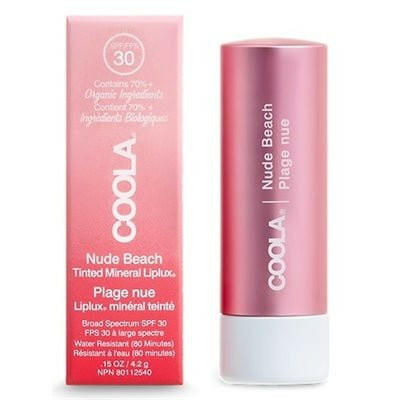 Coola Baume à Lèvres Teinté Bio Mineral Liplux Écran Solaire SPF 30 - Nude Beach.