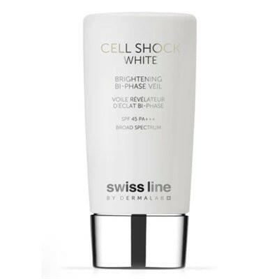 Swiss Line Cell Shock White Voile Révélateur d'Éclat Bi-Phase SPF 45.
