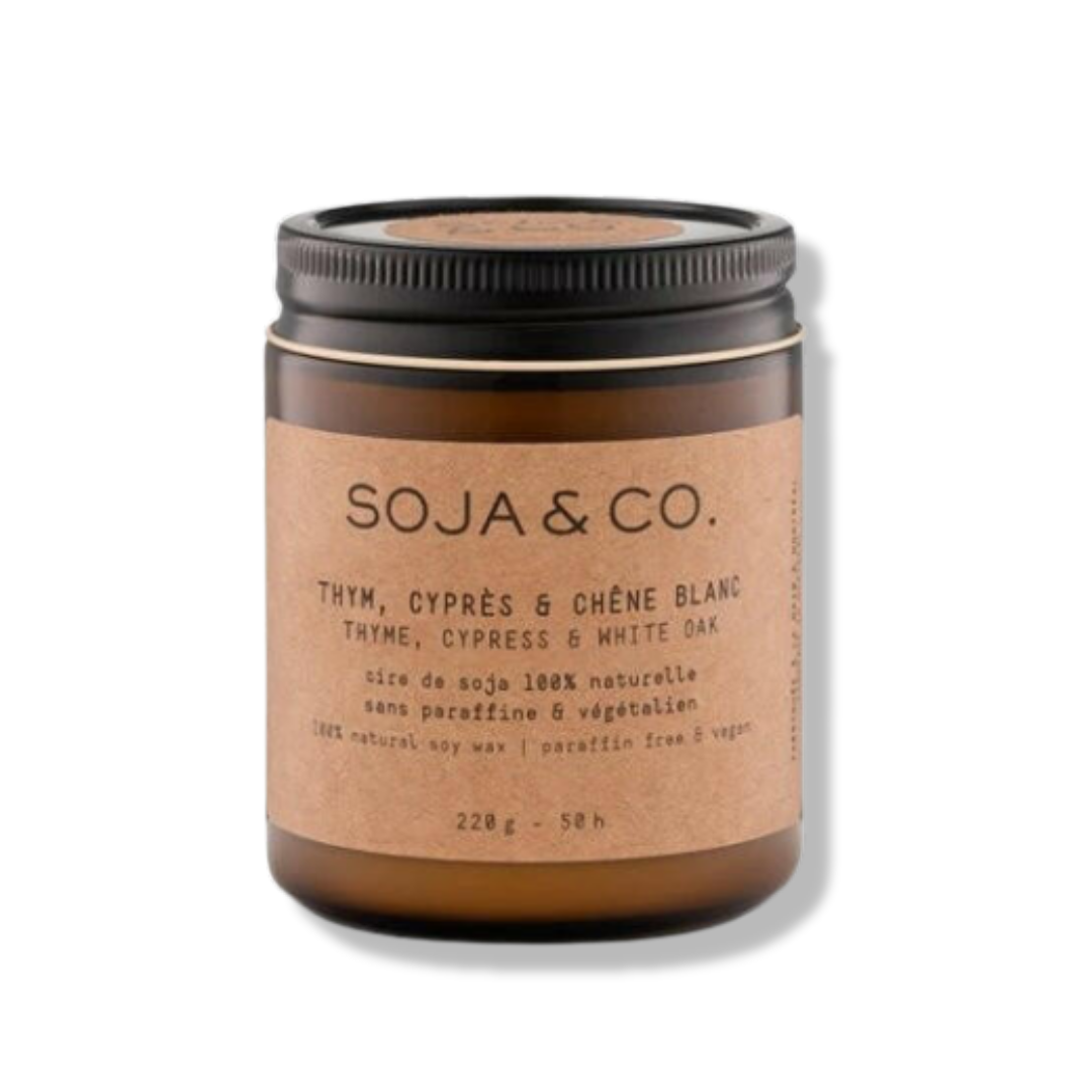 SOJA&CO Bougie | Thym, Cyprès & Chêne 8 oz