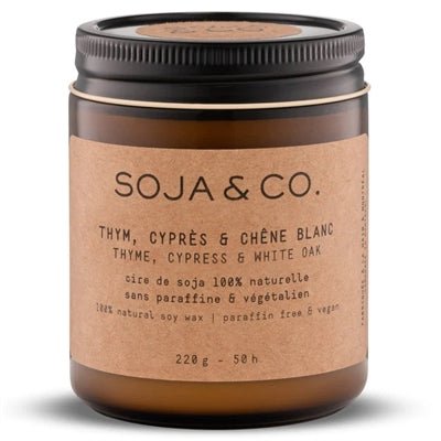 SOJA&CO Bougie Thym Cyprès Chêne 8 oz