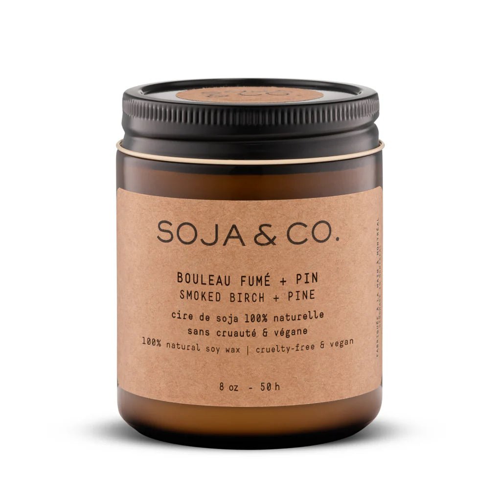 SOJA&CO Bougie Bouleau Fumé + Pin 8 oz