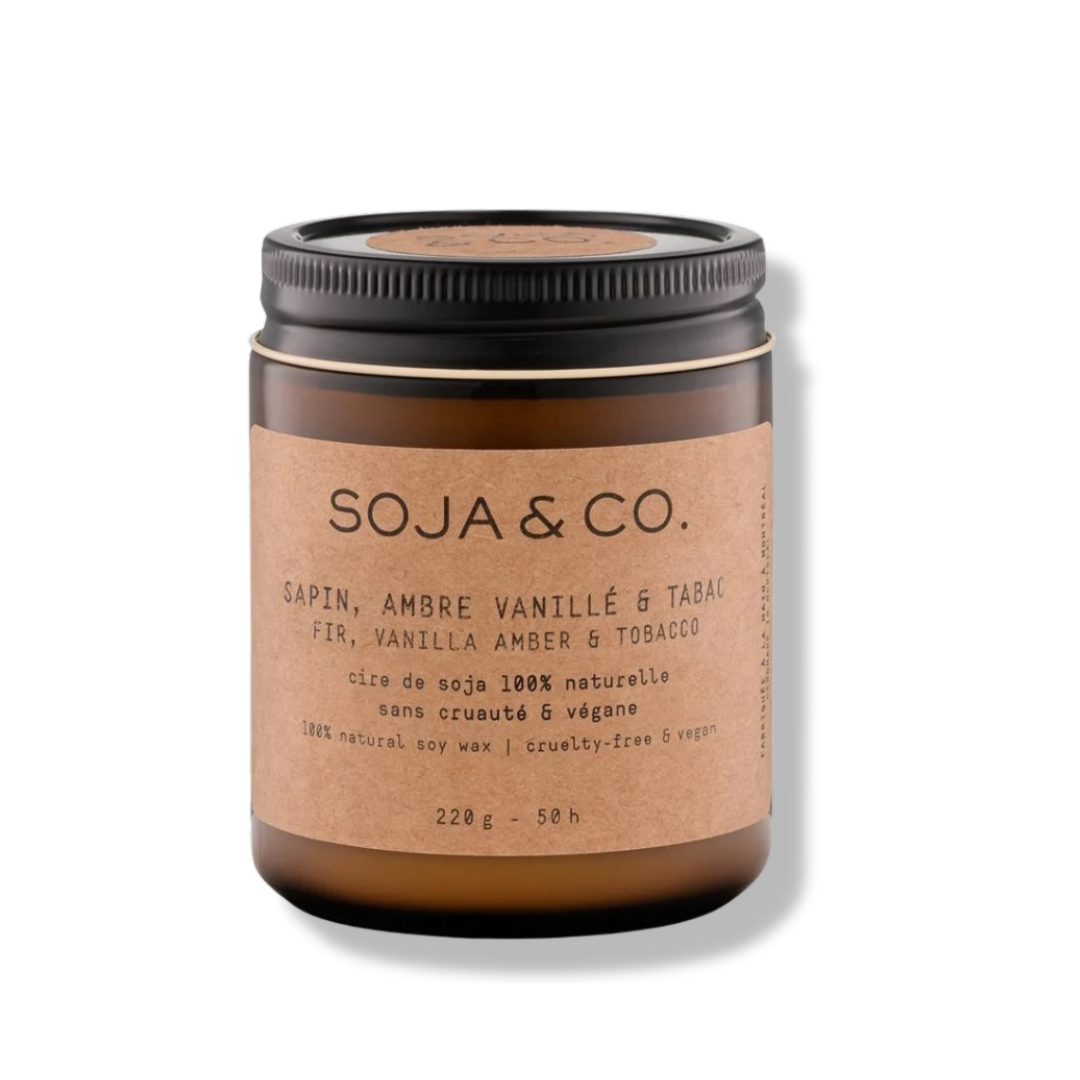SOJA&CO Bougie | Sapin, Ambre Vanillé & Tabac