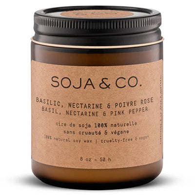 SOJA&amp;CO Candle | Basil, Nectarine &amp; Pink Pepper